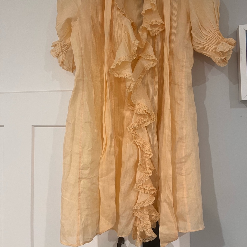 Doen Cream Ruffle-Trim Mini Dress - Picture 4 of 6